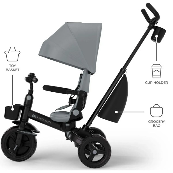 Фото - Триколісний велосипед Kinderkraft Aveo 2 Plus Grey (KRAVEO02GRY0000)